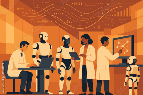 Abstract ai lab vector icon labels emojis no style minimalist futuristic full