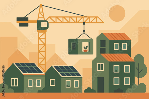 Building negative sustainable lifting full labels icon numbers no illustration vector colors