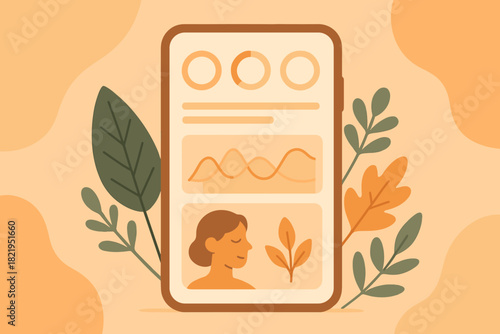 Mood wellbeing flat no vector punctuation showing icon style text digital apps