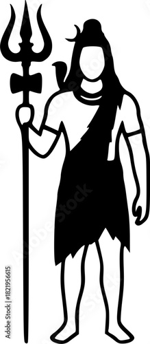 Unique Lord Shiva Black Vector Silhouettes