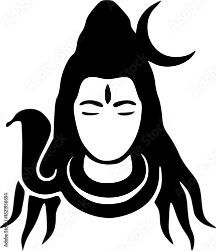 Unique Lord Shiva Black Vector Silhouettes