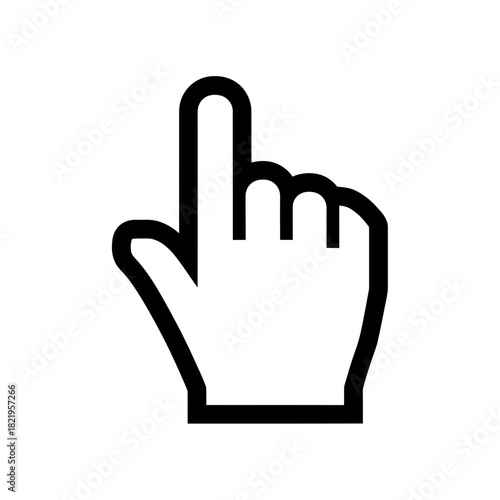 Hand cursor arrow pointing upward for UI design, interactive elements, clicking actions and digital guidance