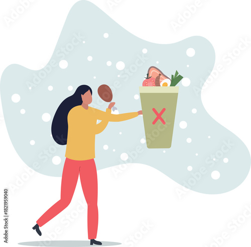 Character. reducing food waste.flat vector illustration.life and employment of people.