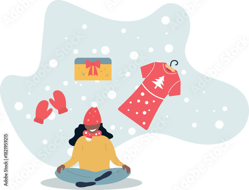 A man gives his woman beautiful clothes for winter.