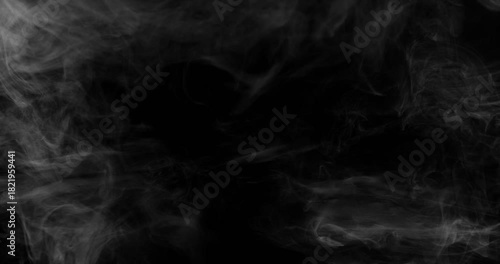 Super Slow Motion of White Surface Smoke Texture Isolated on Black Background. Filmed on High Speed Cinema Camera, 500fps. VFX element for overlay.