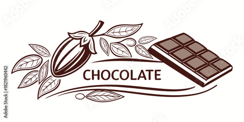 Chocolate Logo Design – Premium Cocoa Branding Emblem, Sweet Dessert Symbol, Candy Brand Icon, Chocolate Bar Badge, Gourmet Confectionery Logo Template for Packaging and Branding