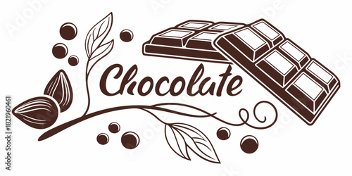Chocolate Logo Design – Premium Cocoa Branding Emblem, Sweet Dessert Symbol, Candy Brand Icon, Chocolate Bar Badge, Gourmet Confectionery Logo Template for Packaging and Branding