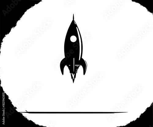 Epic Blastoff: Red Rocket Soars into Sky | Clean, isolated vector art for creative projects.