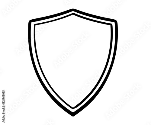 Protection Security: Shield Guardianship Black White | Clean, isolated vector art for creative projects.