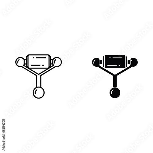 Two stylized icons representing a rolling pin and dough roller