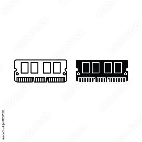 Two computer ram modules one white and one black illustration