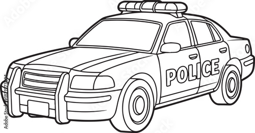 vector illustration of a police car