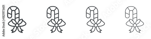 Candy Cane icon outline style vector. outline icon set.