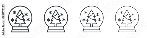Snow Globe icon outline style vector. outline icon set.