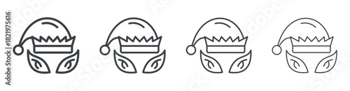 Elf Cap icon outline style vector. outline icon set.