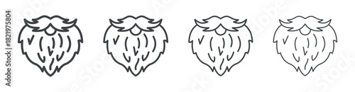 Santa Beard icon outline style vector. outline icon set.
