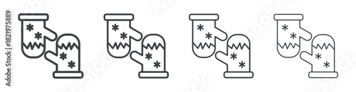 Winter Mitten icon outline style vector. outline icon set.