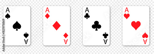 Set of four aces playing cards