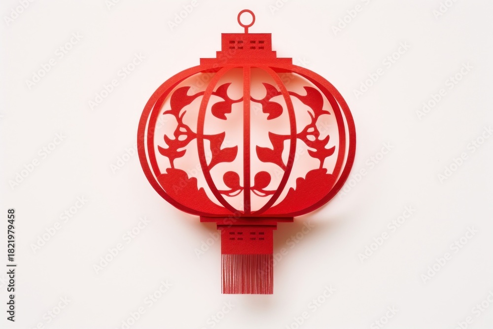 Fototapeta premium Lantern red white background architecture.