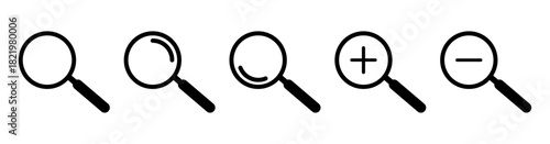 Set of magnifying glass instrument