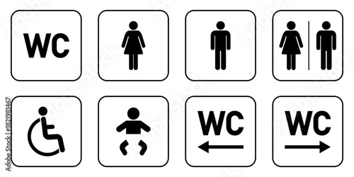 Set of toilet icons
