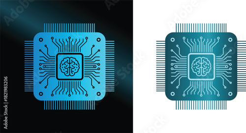 unique AI chip or processor icon