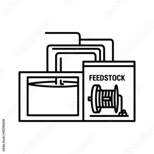 Industrial feedstock and liquid processing system outline icon