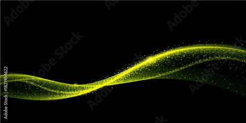 Abstract green wave design with flowing lines for a dynamic technology wallpaper illustration pattern