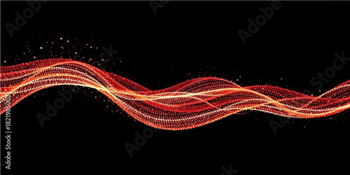 Abstract red light flowing curve line pattern background illustration vector element