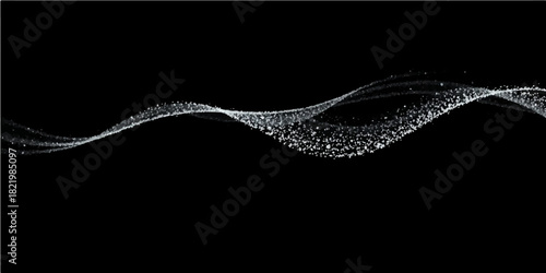 Black and white abstract wave splash liquid isolated drop