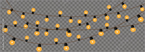 String light garland with glowing bulbs Vector