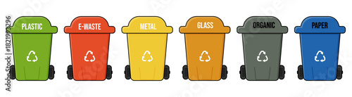 Set of trash can icon
