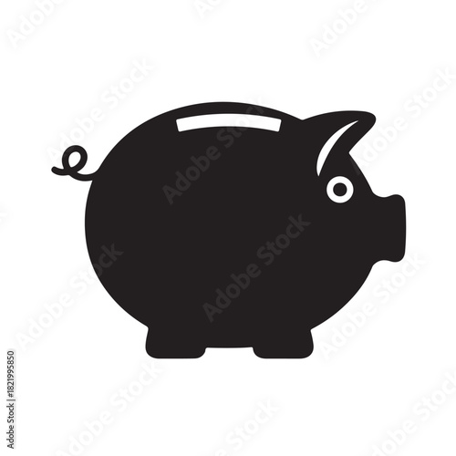 Piggy Bank Icon – Money Saving Symbol for Finance, Budgeting, and Banking Designs
