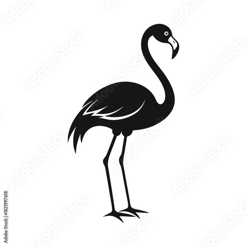 Flamingo Silhouette Vector – Elegant Tropical Bird Illustration