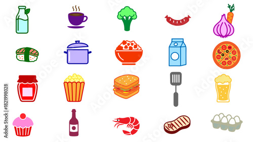 vector food icons set
