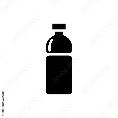 Pump Bottle Icon – Black Minimal Cosmetic Container Vector.