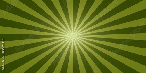 Green sunburst background with radial lines emanating from a central point