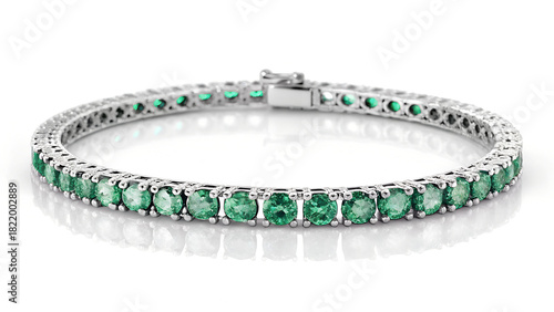 silver bracelet on white background