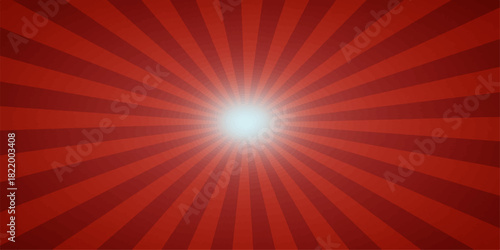 Red sunburst background with glowing center for graphic design projects