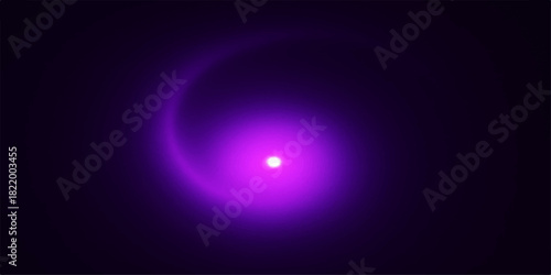 Vibrant purple spiral galaxy in deep space with shining center