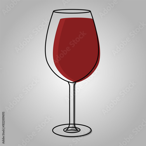 Red wine in glass icon