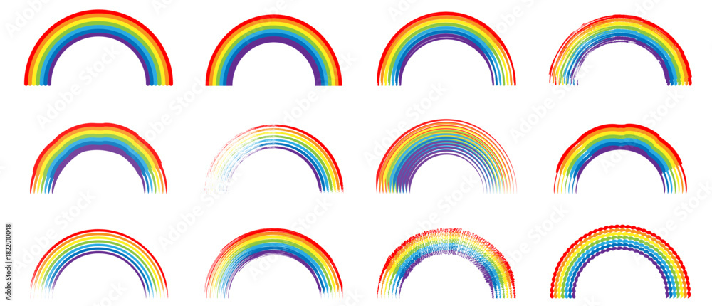 Obraz premium Set of colour rainbows