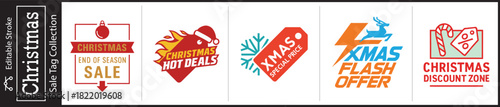 Get festive with this Christmas sale tag collection offering hot deals and special prices for end-of-season savings and flash offers to boost sales