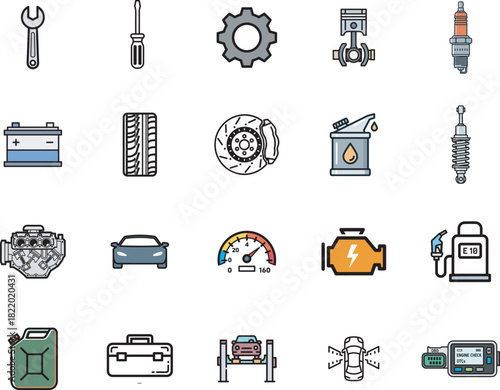 Vector icon of a wrench, ideal for automotive, mechanic, repair, and engineering designs.
