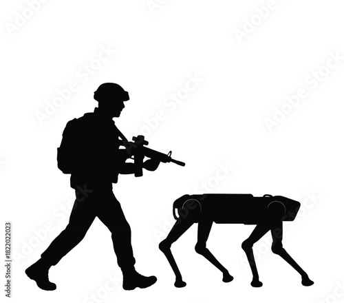 Soldier With Robot Dog
