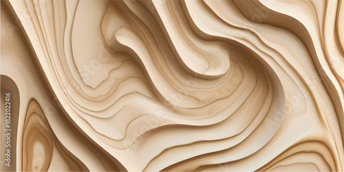 Golden brown wood texture backdrop with a wave pattern design illustration