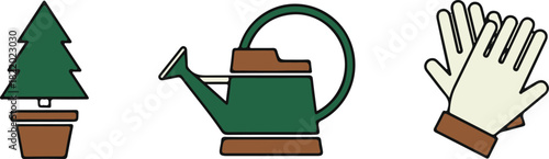 Simple Iconographic Representation of DIY Home Planting and Growth Process.