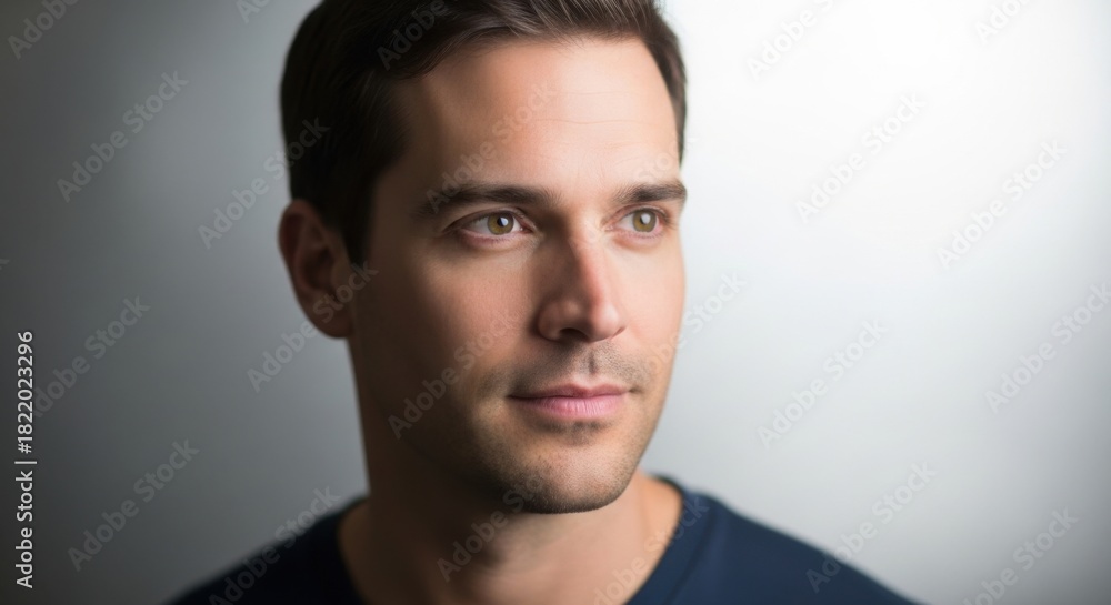 Obraz premium Professional portrait of a thoughtful young man with a confident