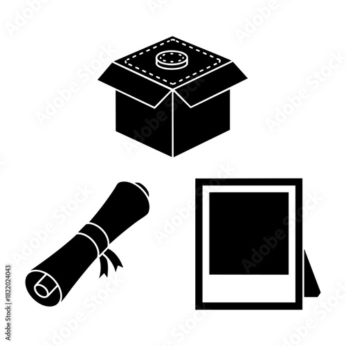 Time Capsule Memories Box Scroll and Photo Frame Three Silhouette Set