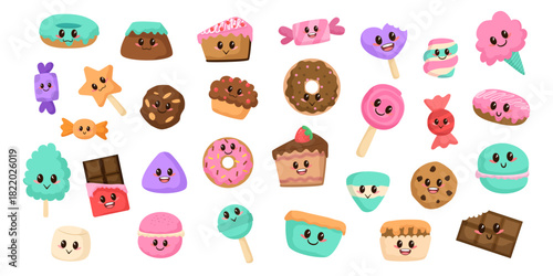 Kawaii Snack And Dessert Illustration Collection
